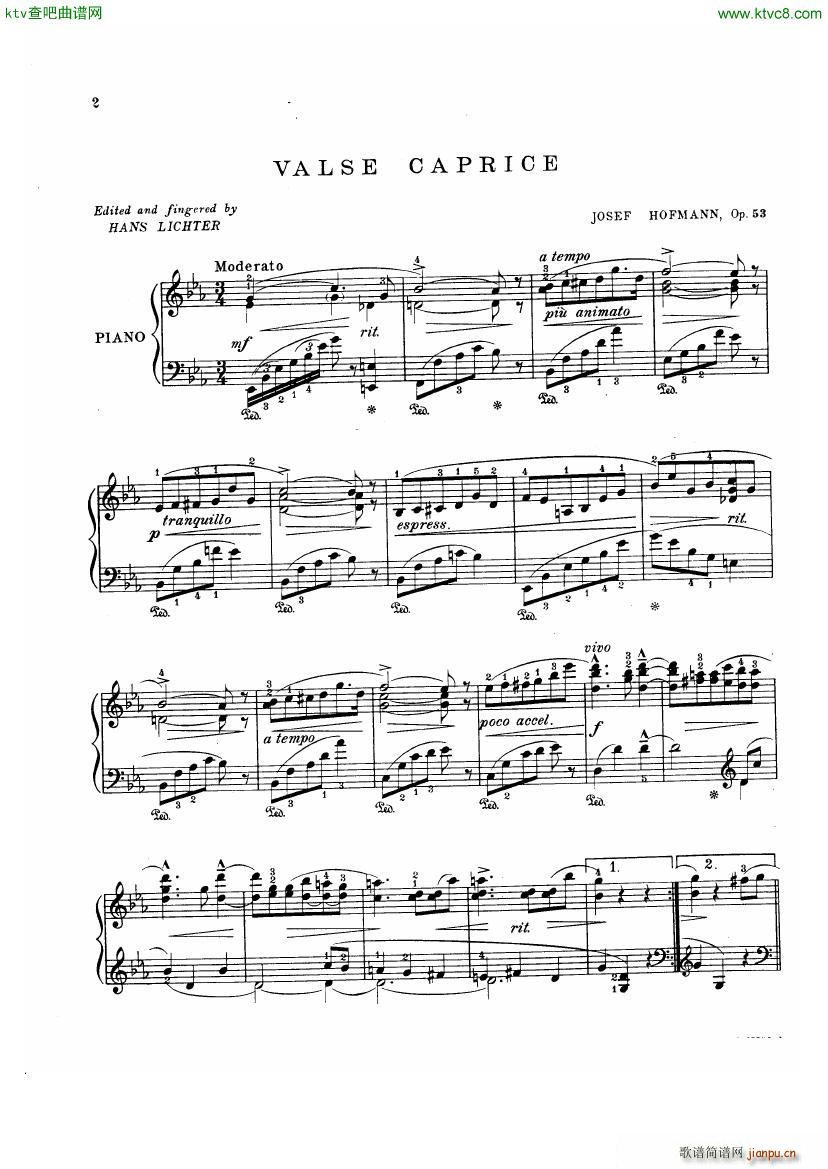 HOFMANN Valse caprice op531