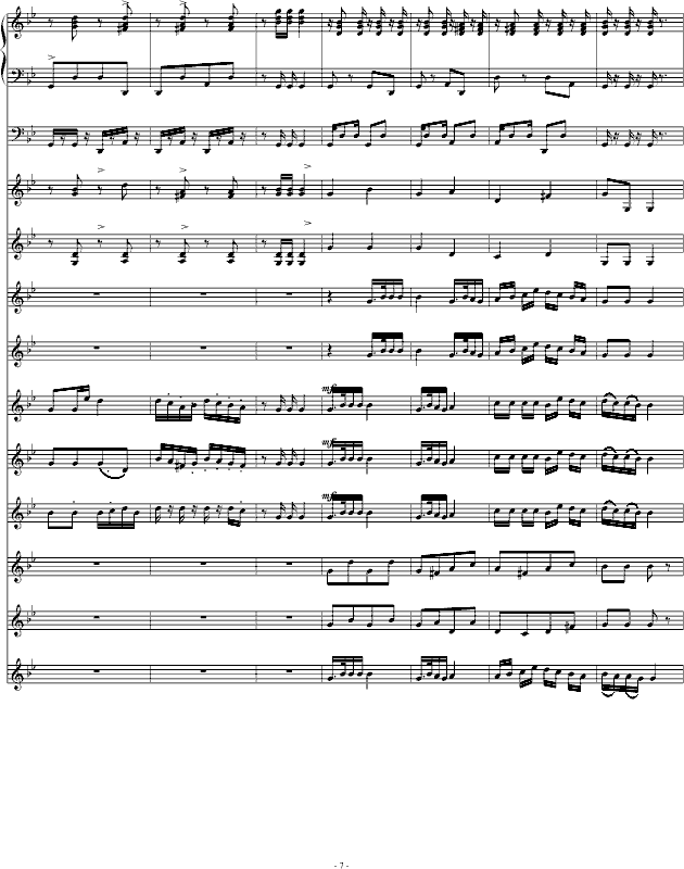 青春舞曲（学校常用的器乐合奏版）-钢琴谱(钢琴曲)-儿童歌曲7