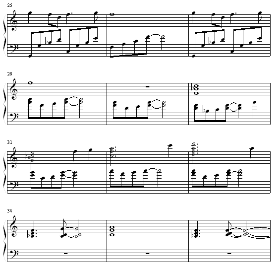 樱的内心-钢琴谱(钢琴曲)-火影忍者3