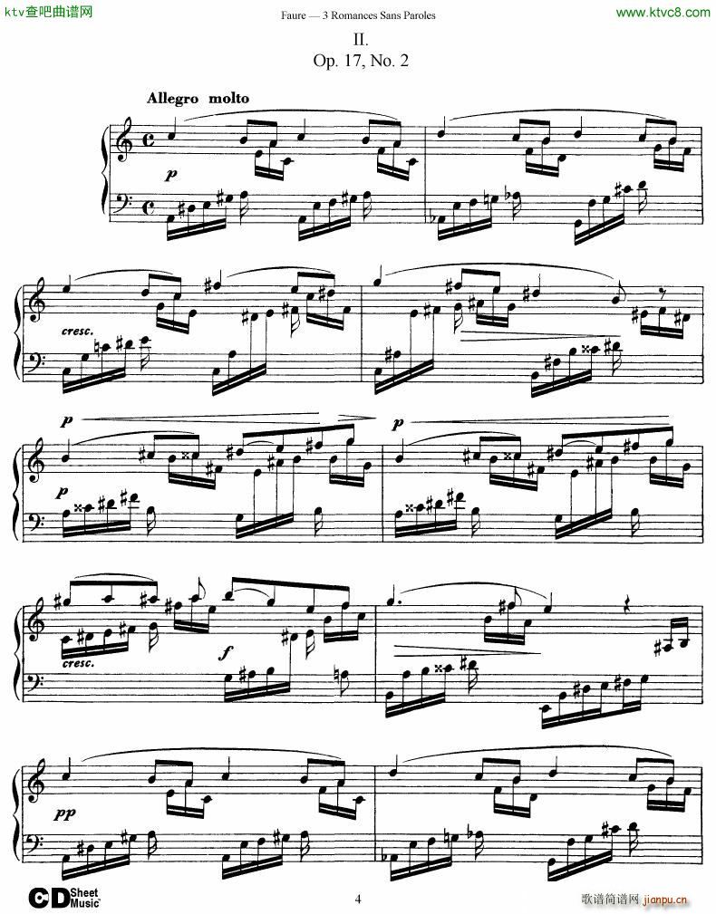 Faure 3 Romances Sans Paroles4