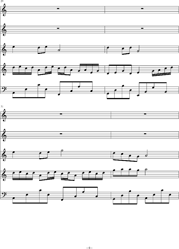 身�w交�Q  -钢琴谱(钢琴曲)-最爱银别VS承6