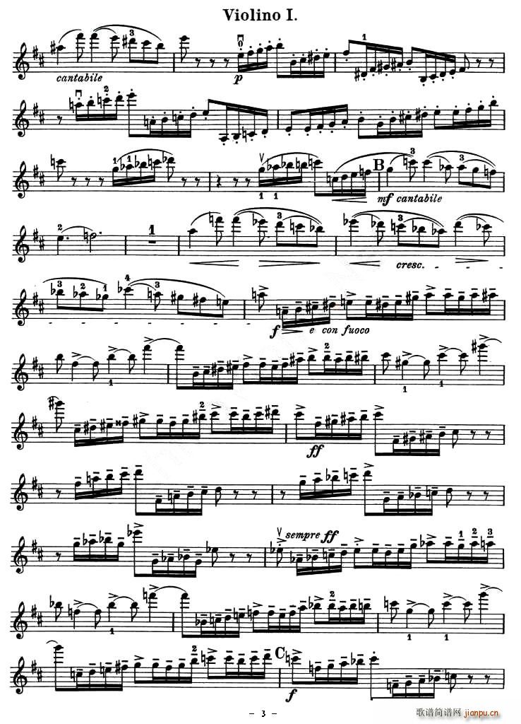 QUARTET No.1 IN D MAJOR Op.11（四重奏 [小提琴谱]）4