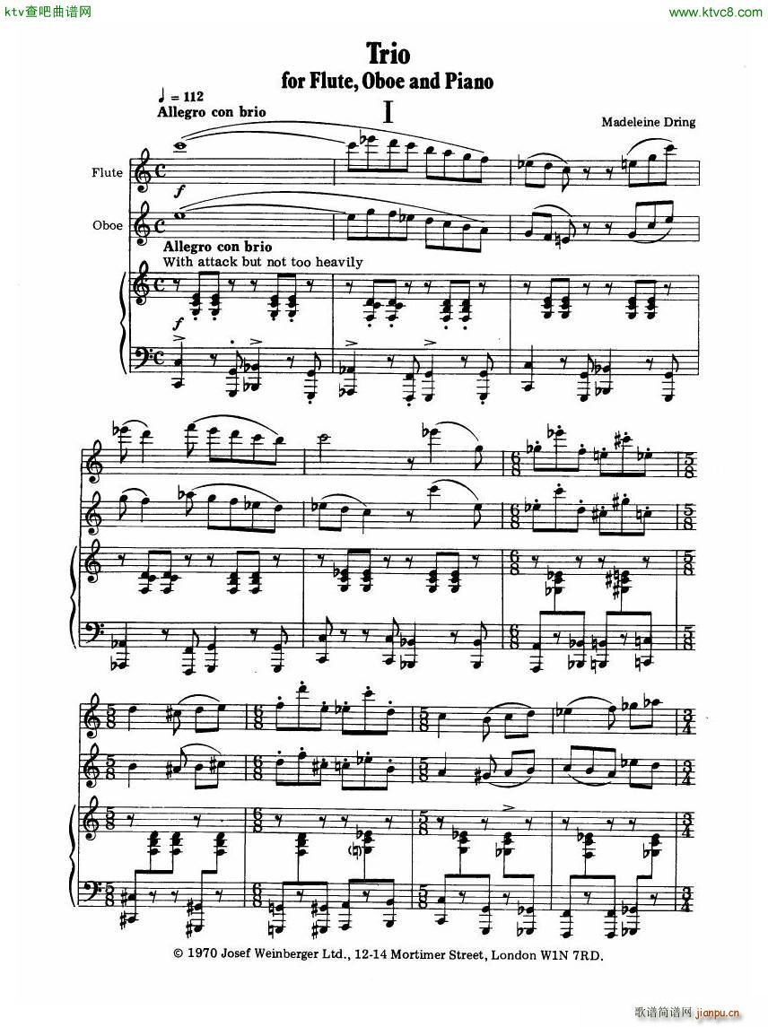 Madeleine Dring Trio For Flute Oboe And Piano11