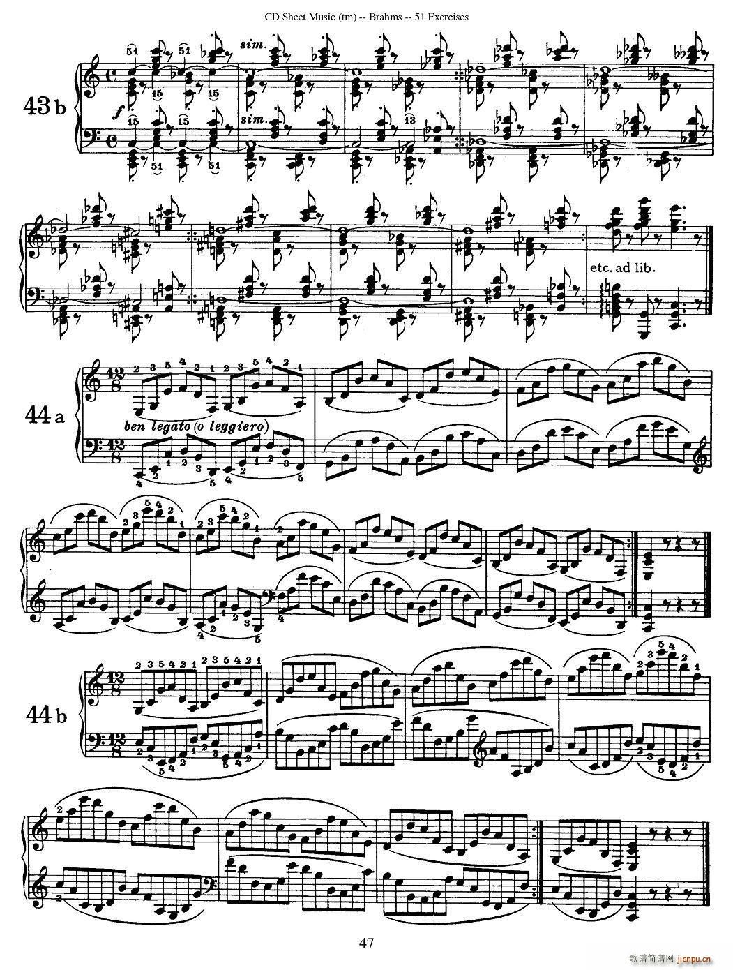 勃拉姆斯 - 51首练习曲（40b―45）5