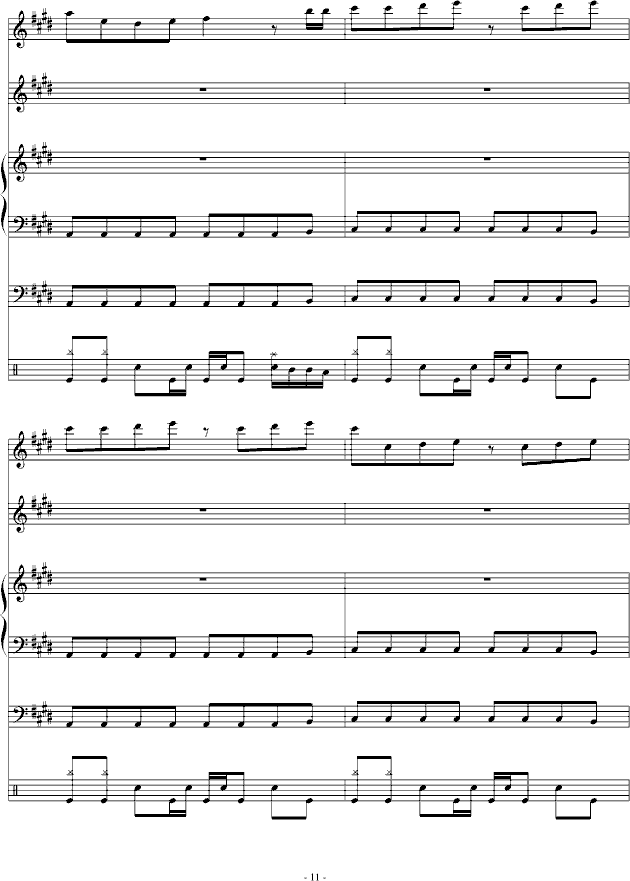 埃克斯-钢琴谱(钢琴曲)-血腥残阳11