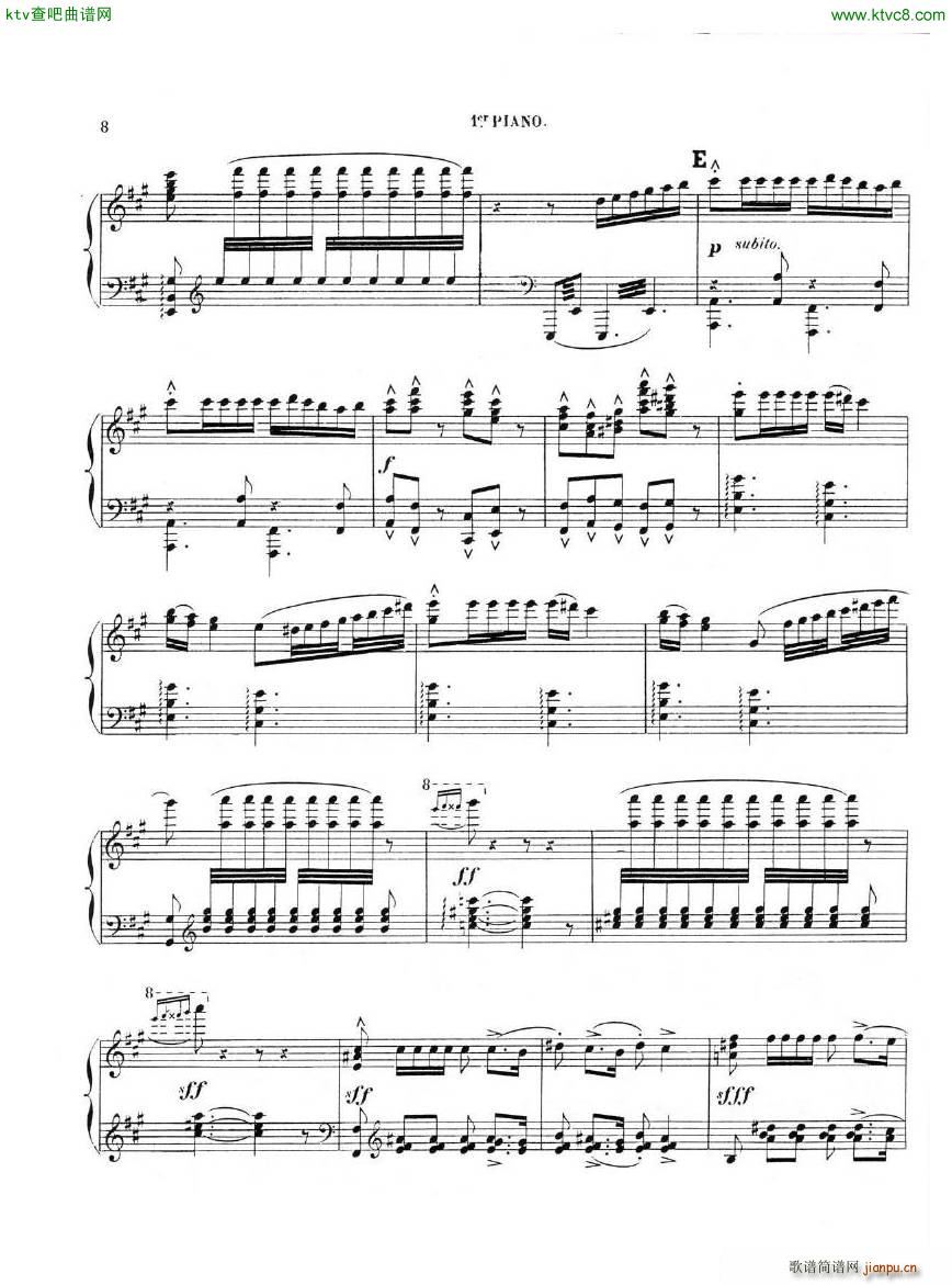 Chaminade Cecil La Sevillane for 2 pianos 4 hands8
