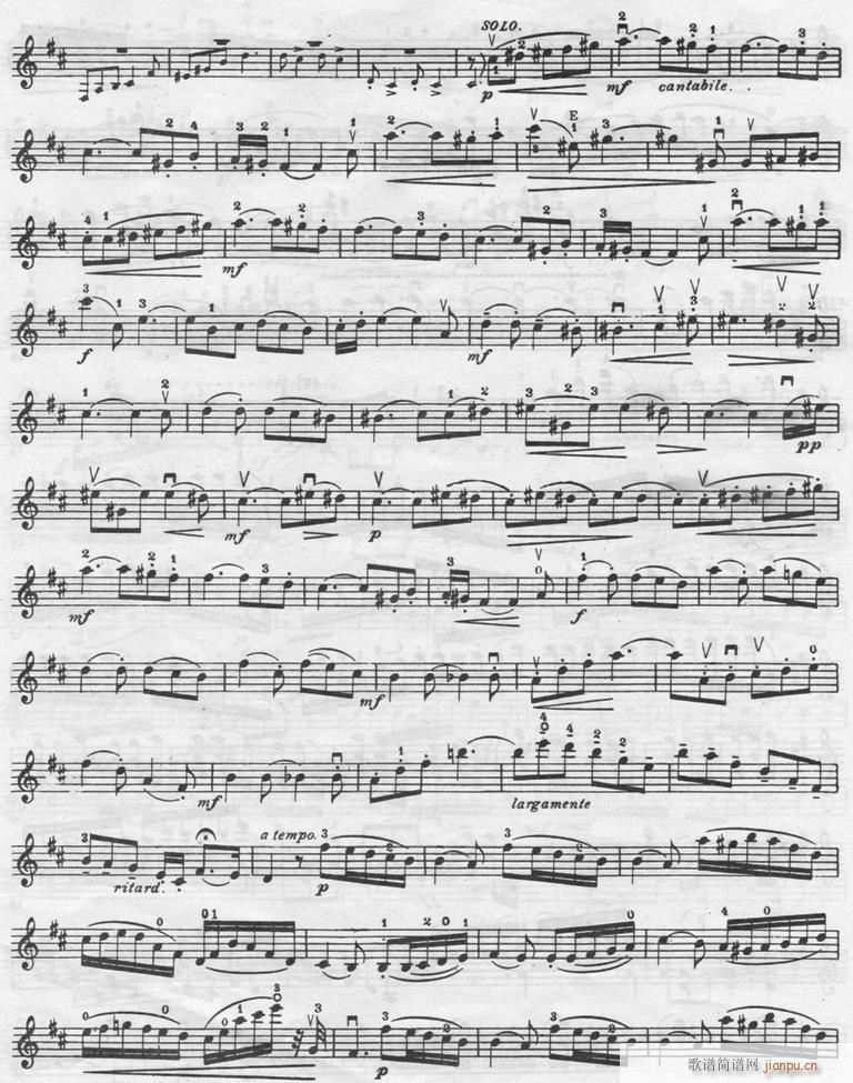 塞茨D大调学生协奏曲五 提琴5