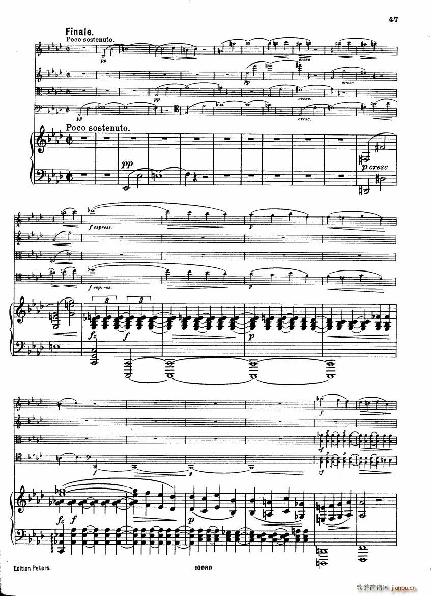 Brahms op 34 Piano Quintet f minor score 二5