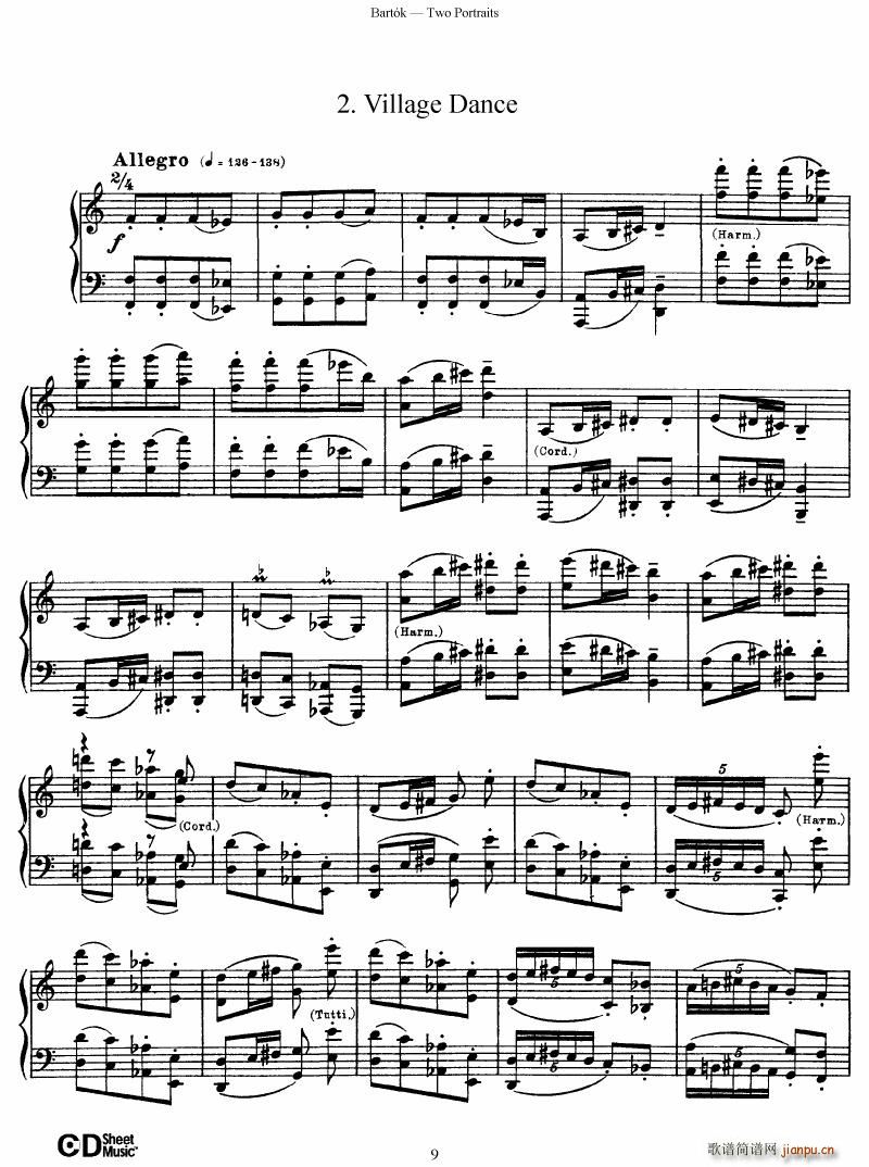 Bartok SZ 37 Two Portraits op 59