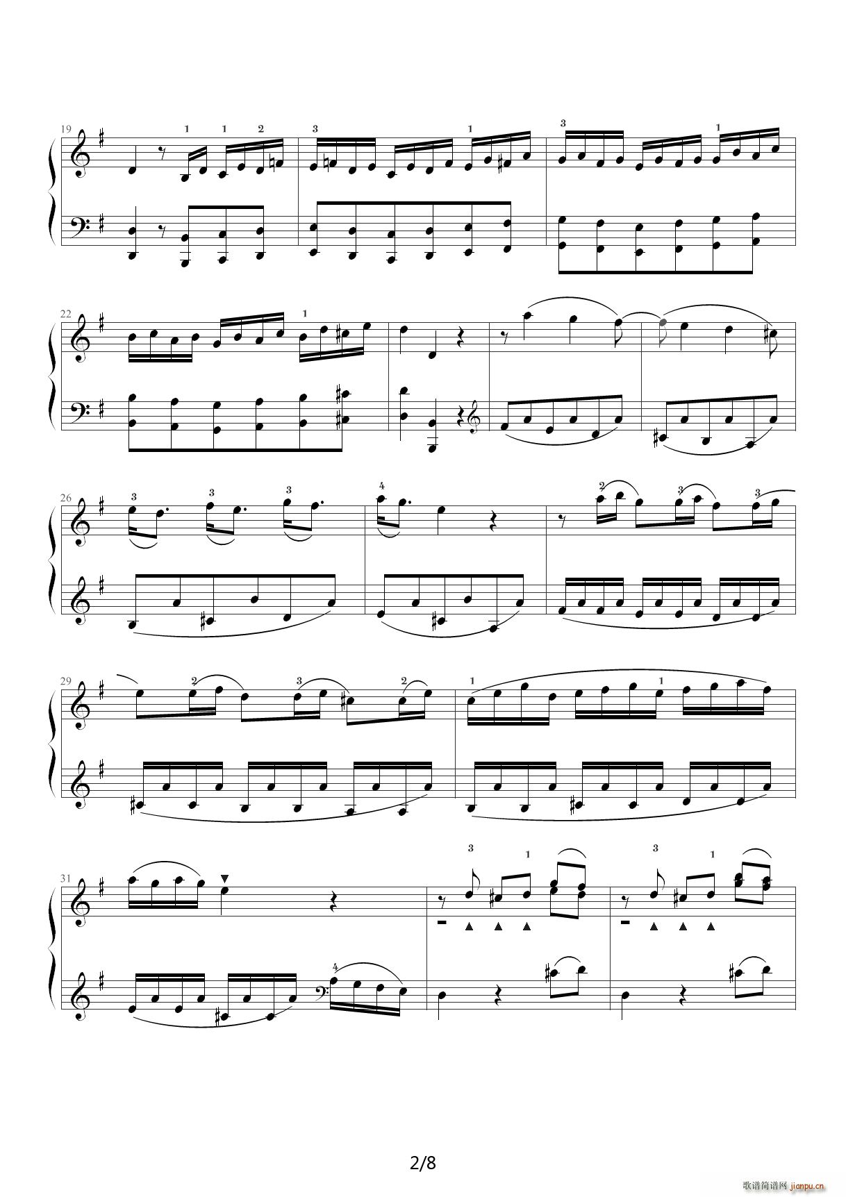 中央音乐学院钢琴（业余）考级教程六级（45、G大调奏鸣曲第一乐章K 283） G调2