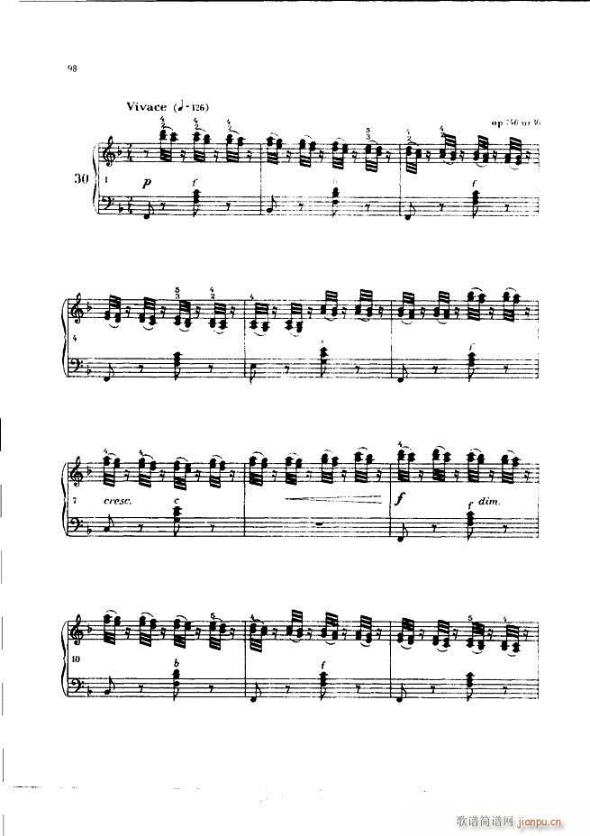车尔尼手风琴练习曲集 Ⅲ98