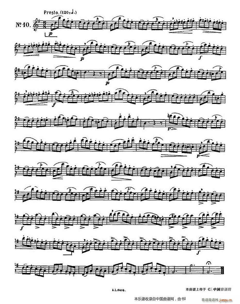 15首如歌的练习曲之6―10 长笛谱5