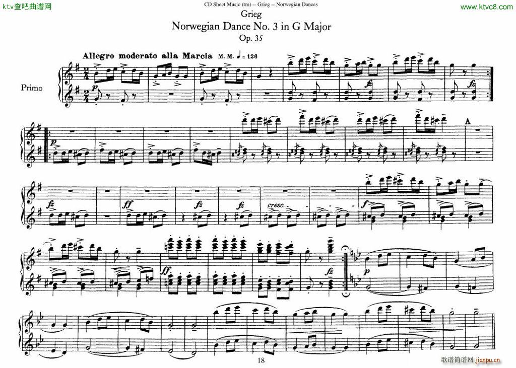 Grieg Norwegian Dance Op 35 1 4 Duet18