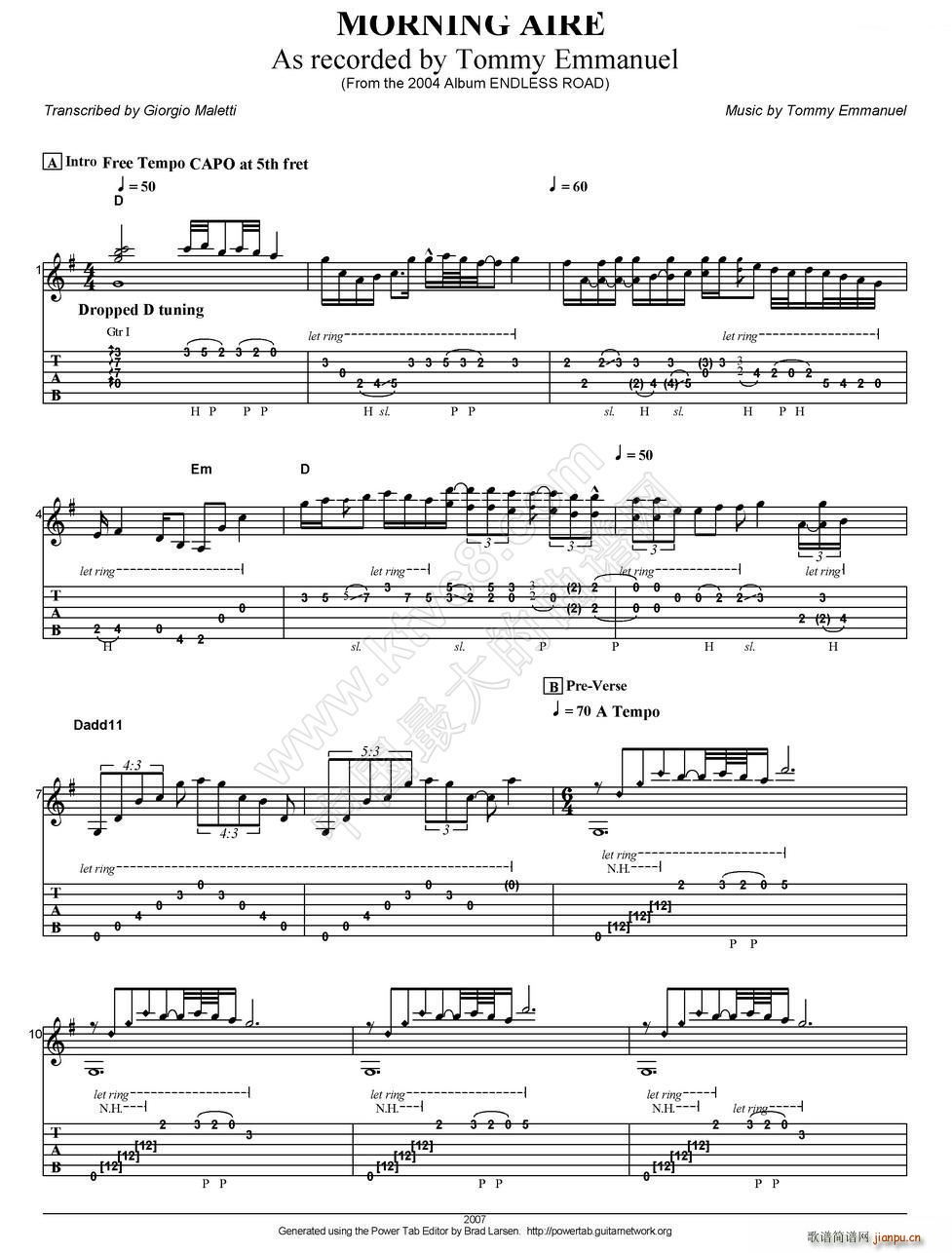 tommy emmanuel morning aire(指弹吉他)1