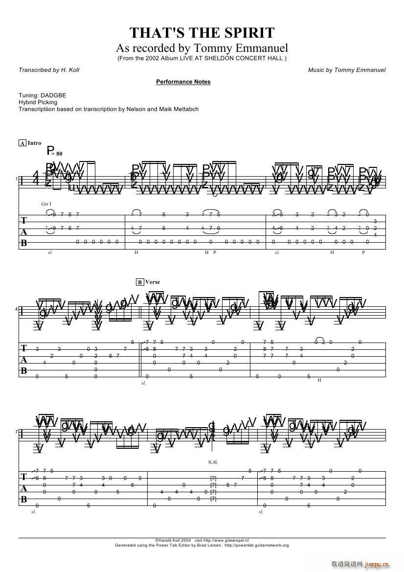 tommy emmanuel thats the spirit version 2（指弹吉它）1