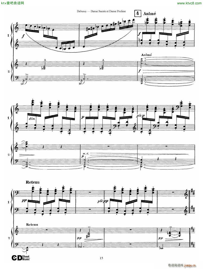 Debussy Danse Sacrée et Danse Profane 2 Piano s15