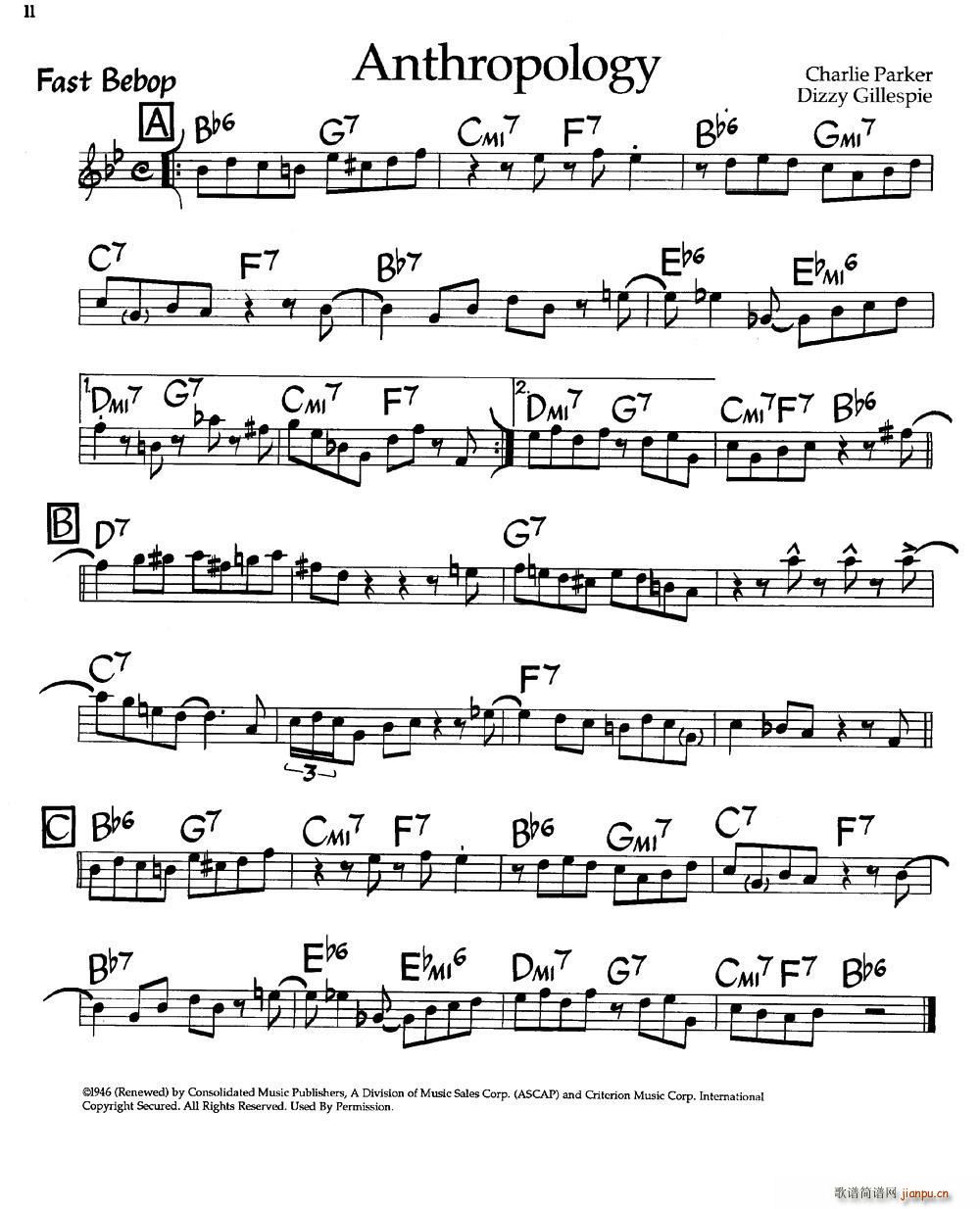 Anthropology(爵士钢琴曲)1