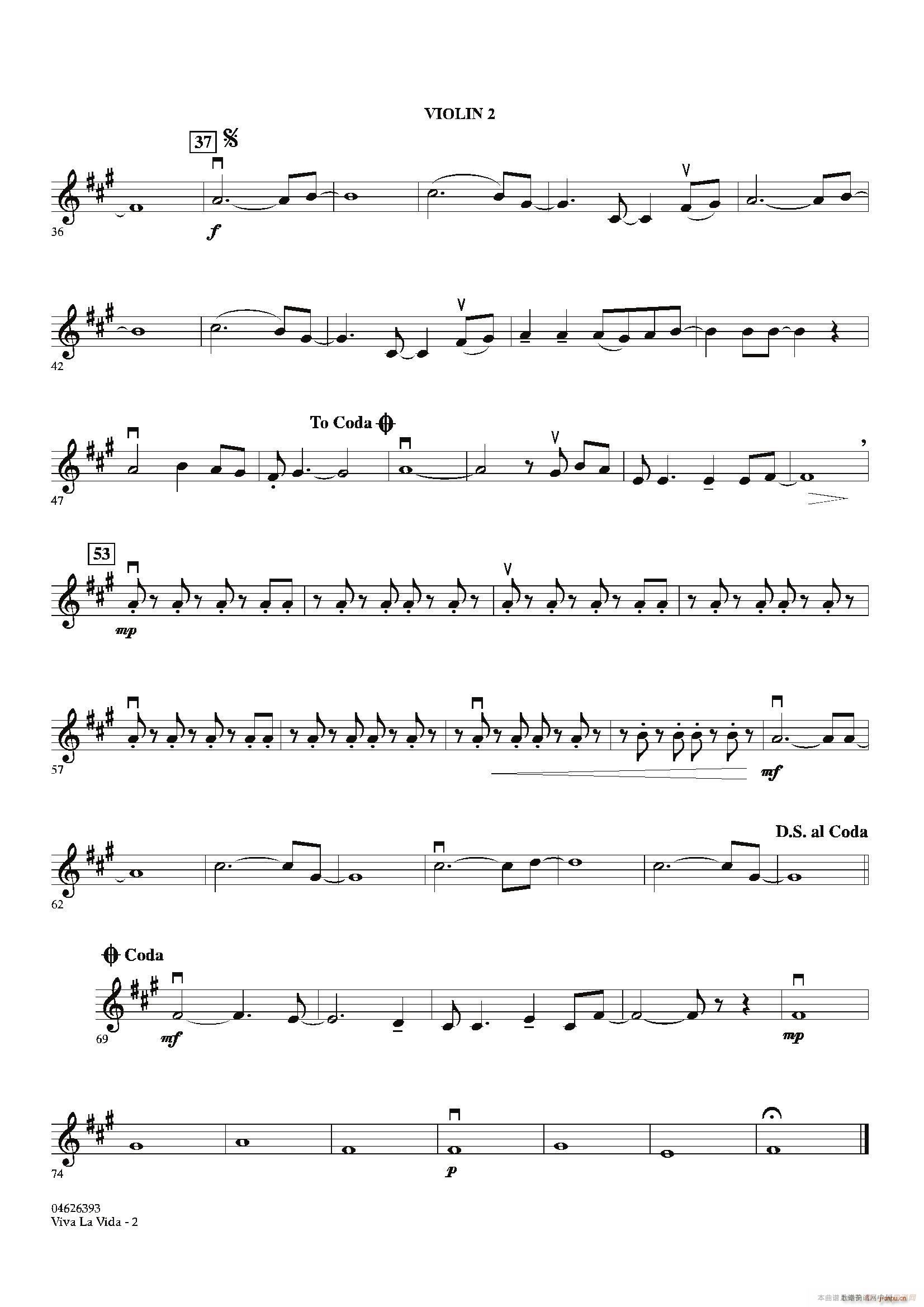 VIVA LA VIDA(第二小提琴分谱)2
