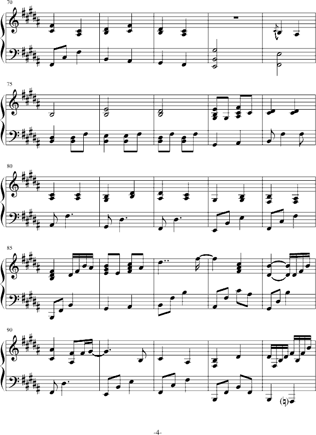 莫文蔚版《外面的世界》伴奏谱-钢琴谱(钢琴曲)-莫文蔚4