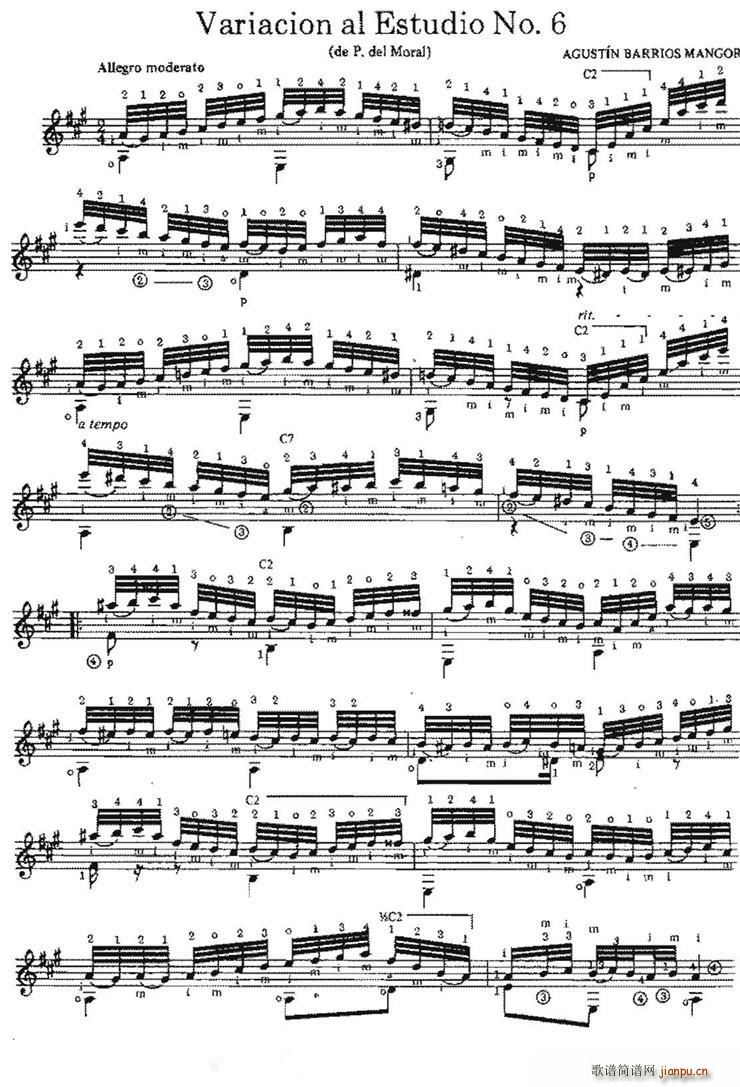 Variacion al Estudio No 6（古典吉他）1