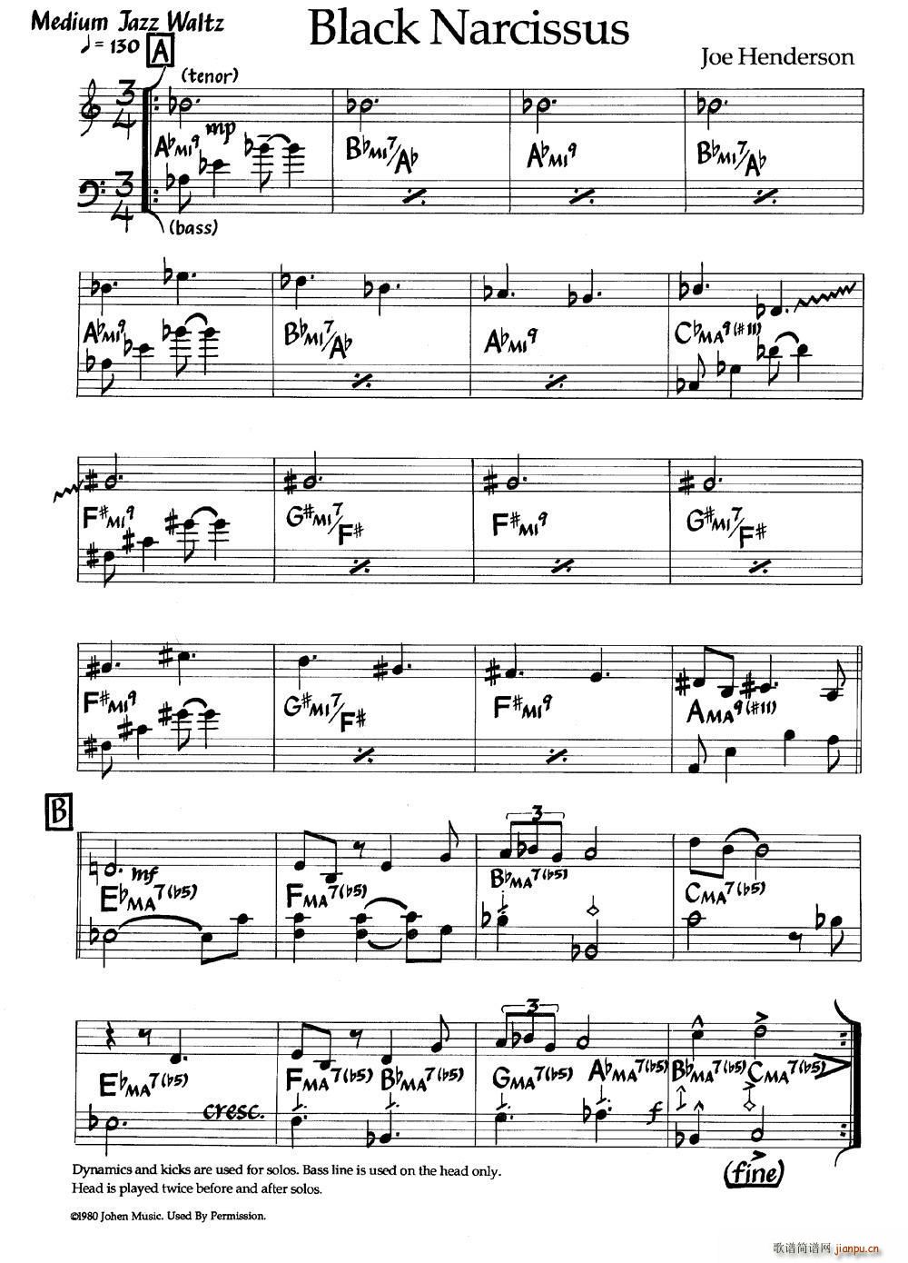 Black Narcissus(黑水仙)(爵士钢琴曲)1