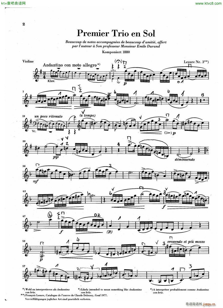 Debussy Piano Trio in G parts1