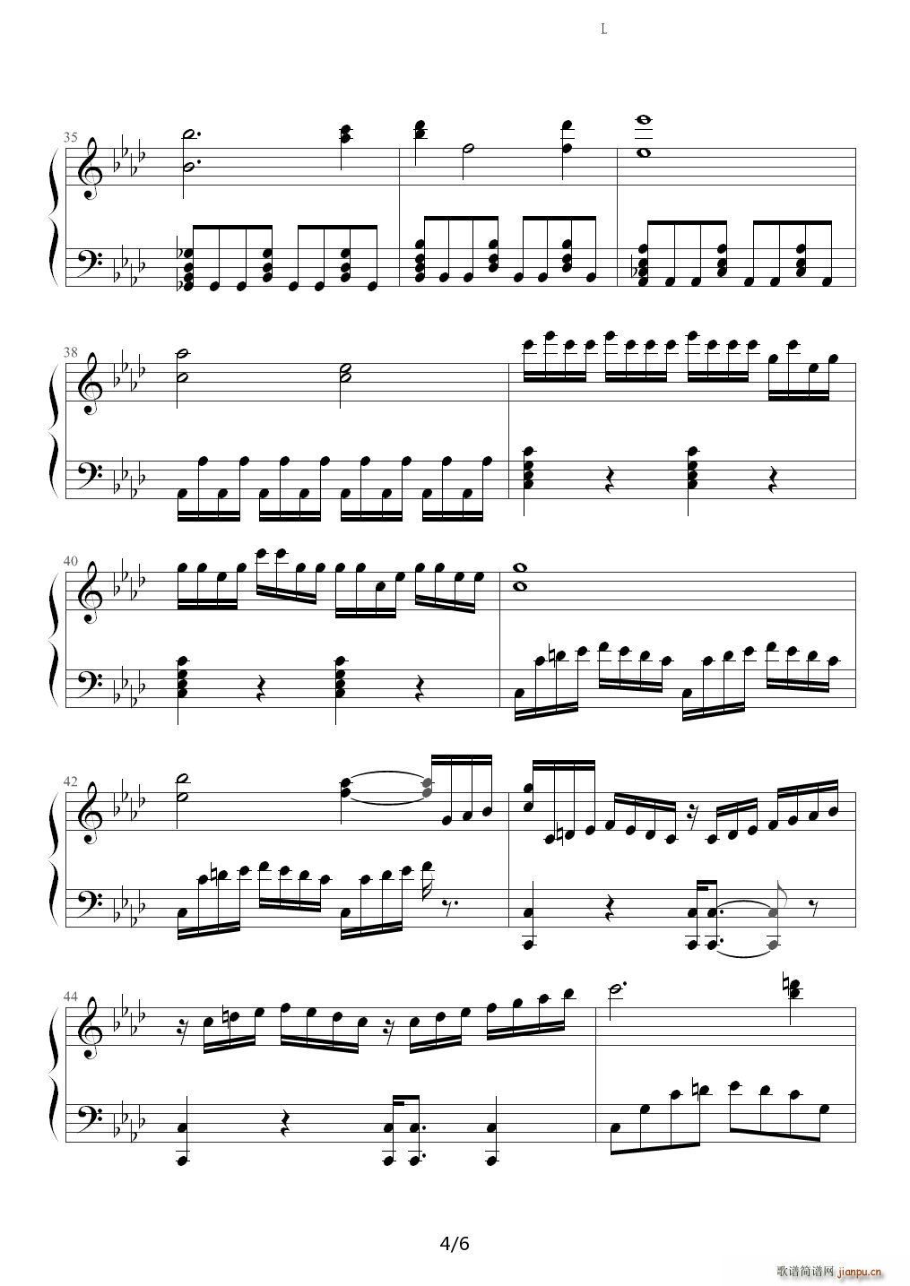英雄联盟主题曲（钢琴版） 降A调4