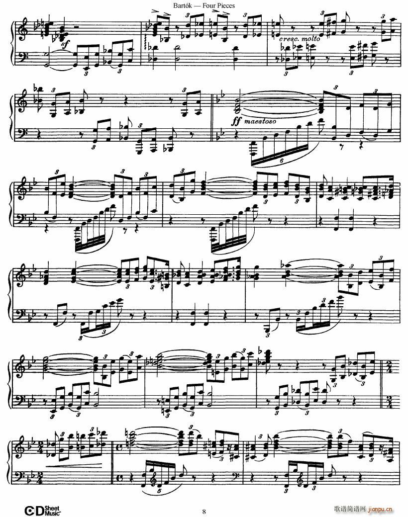 Bartok DD 71 Four Piano Pieces8