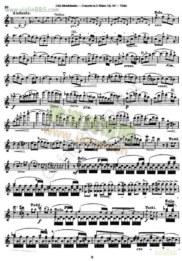 门德尔松《Concerto in E Minor》Op.64（II）1