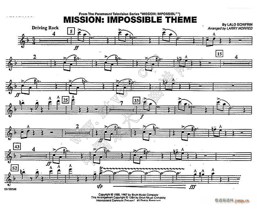 MISSION IMPOSSIBLE THEME(分谱 长笛 短笛)1