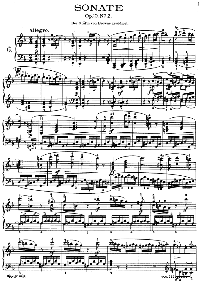 F大调第六钢琴奏鸣曲 - Op.10―2-贝多芬1