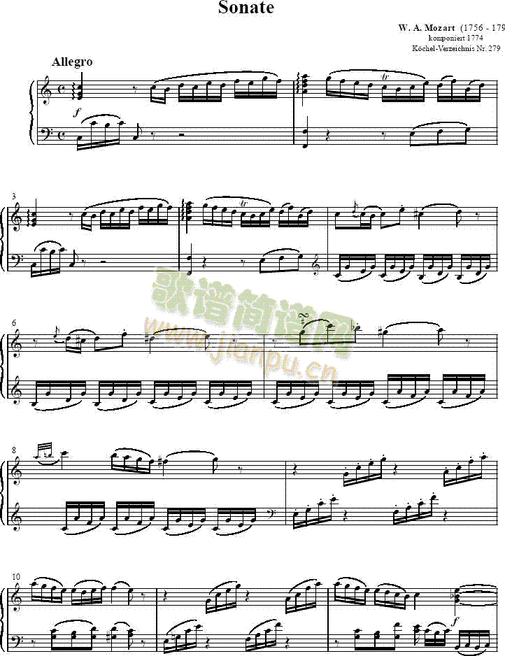 奏鸣曲 Sonatas K279   Mvt.11