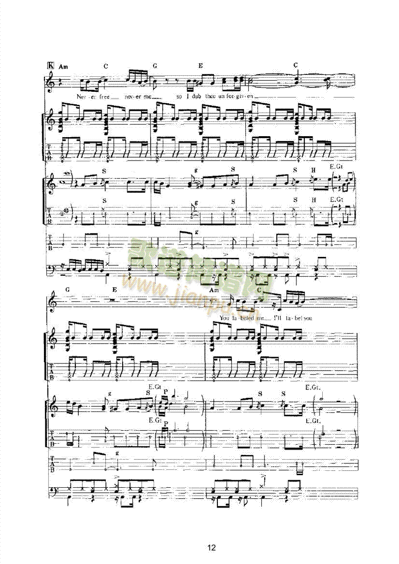 THE UNFORGIVEN 吉他类 流行12