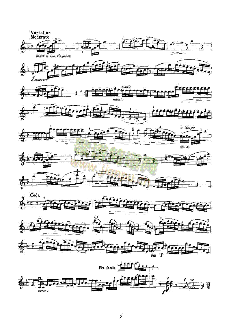 帕奇尼主题变奏曲（独奏） 弦乐类 小提琴2