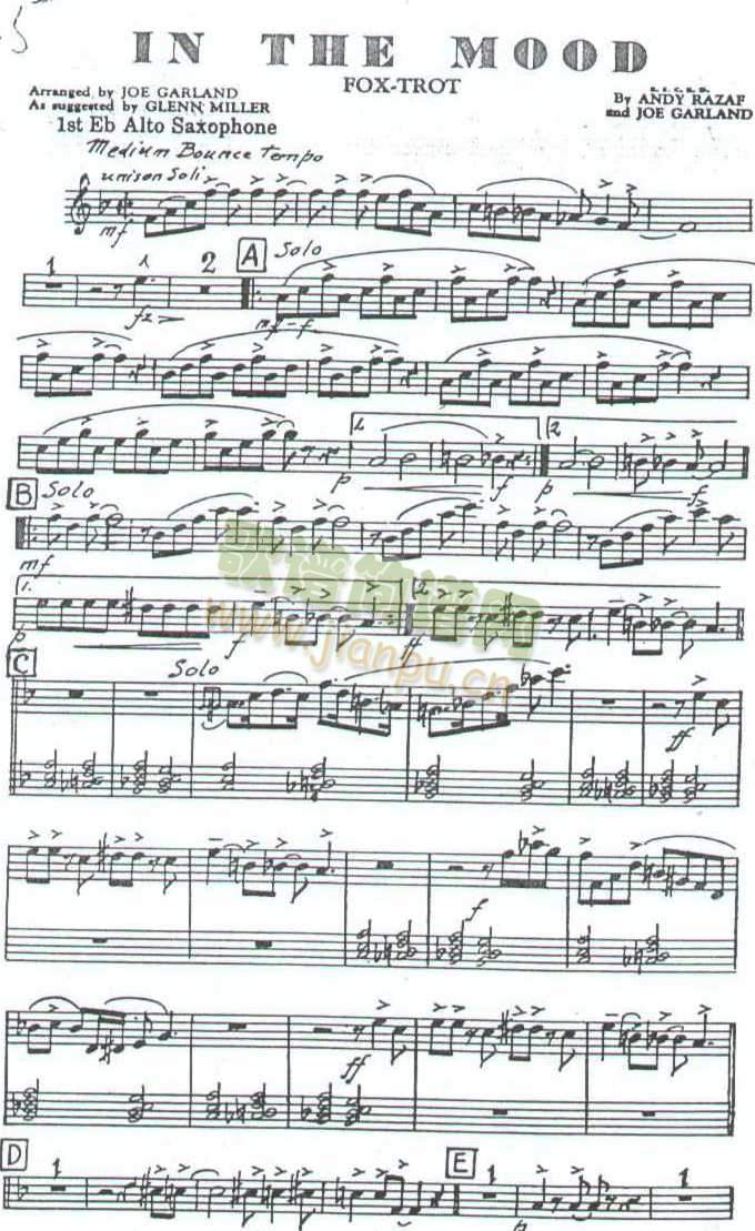 协奏曲  （萨克斯爵士乐音乐考级乐谱）1