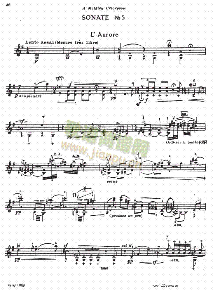 伊萨伊小提琴奏鸣曲（sonate No5）1