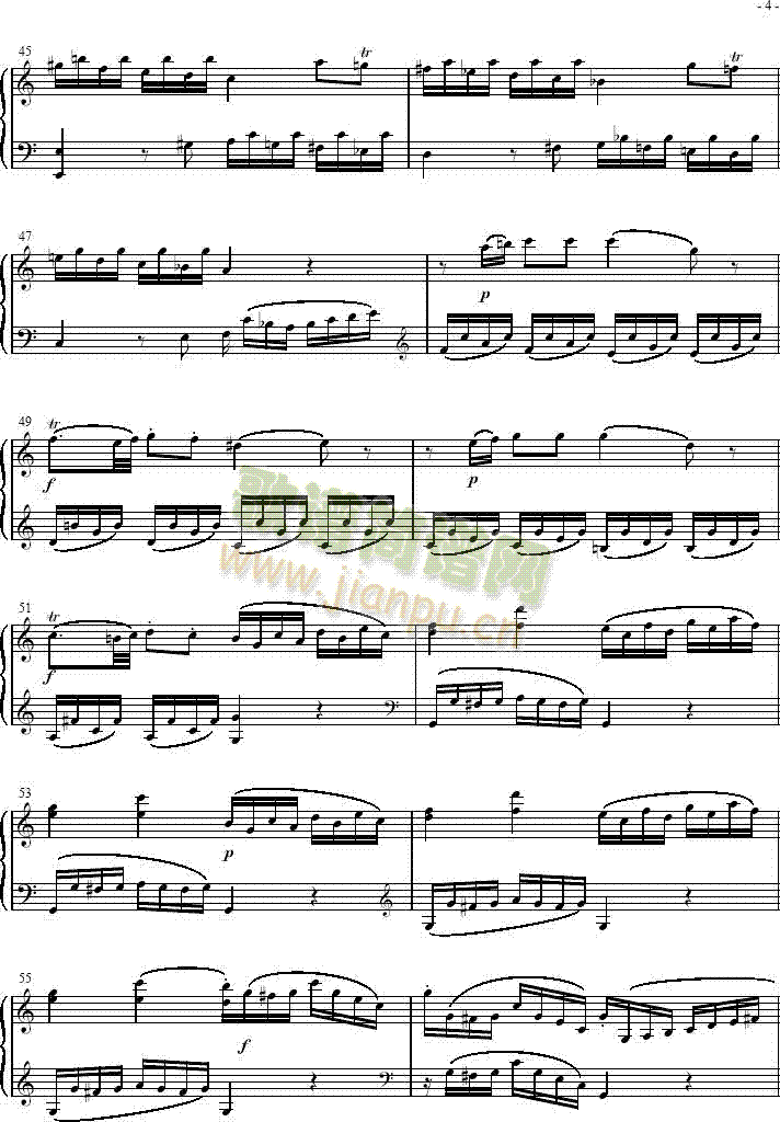 奏鸣曲 Sonatas K279   Mvt.14