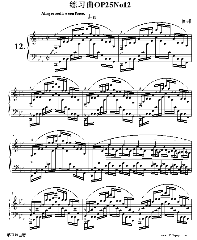 练习曲OP25No12-肖邦1