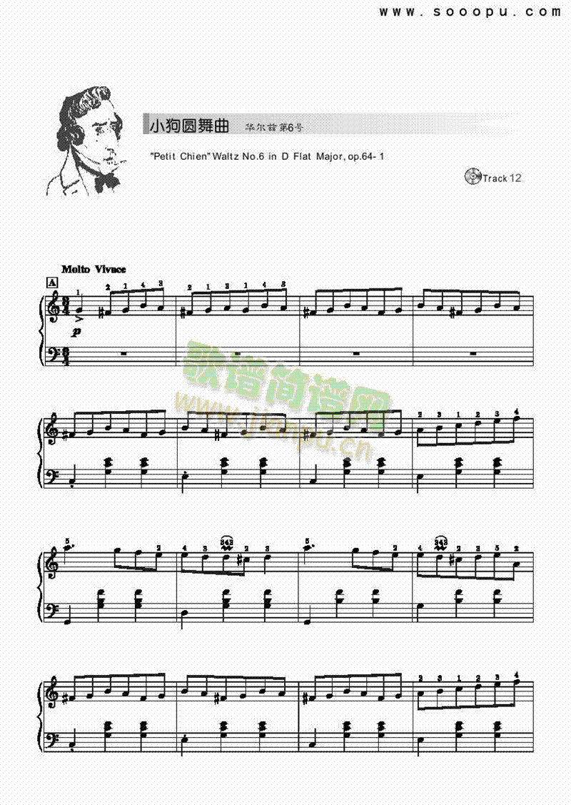 小狗圆舞曲-简易版 键盘类 钢琴1