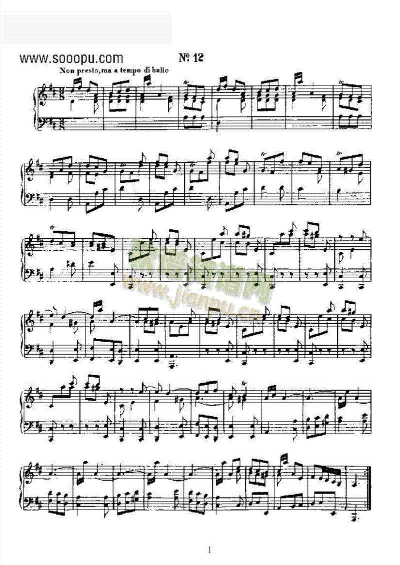 二十首经典奏鸣曲第十二首 键盘类 钢琴1