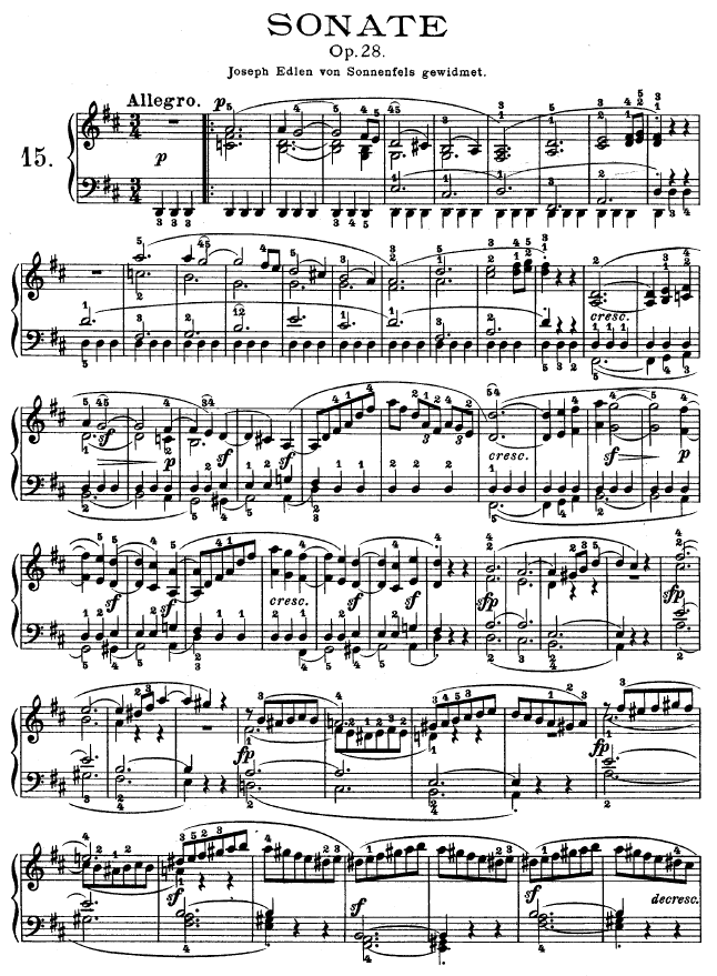 第十五钢琴奏鸣曲-（Op.28）1