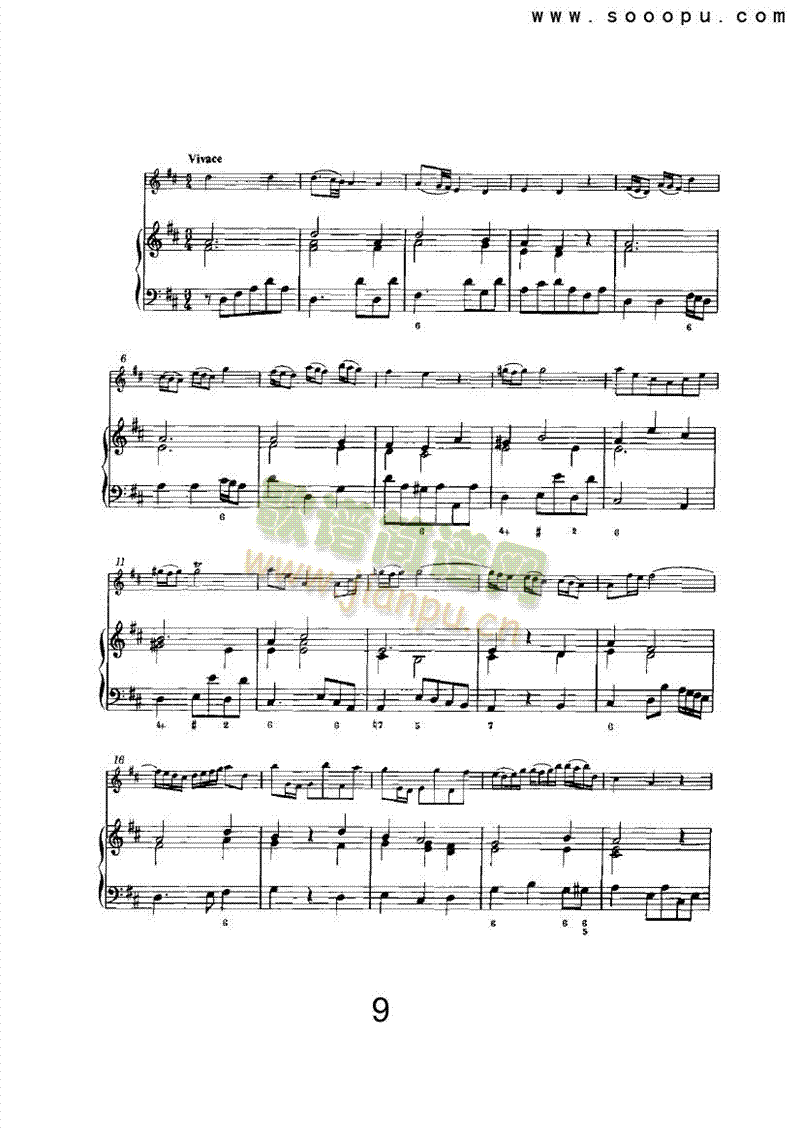 D大调第六奏鸣曲 管乐类 长笛9