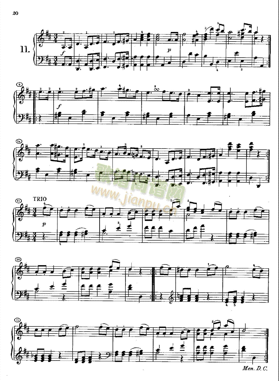 20首小步舞曲(1813年创作) 键盘类 钢琴11