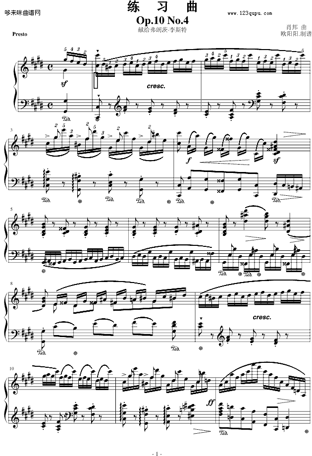 练习曲Op.10 No.4(原版）-肖邦1