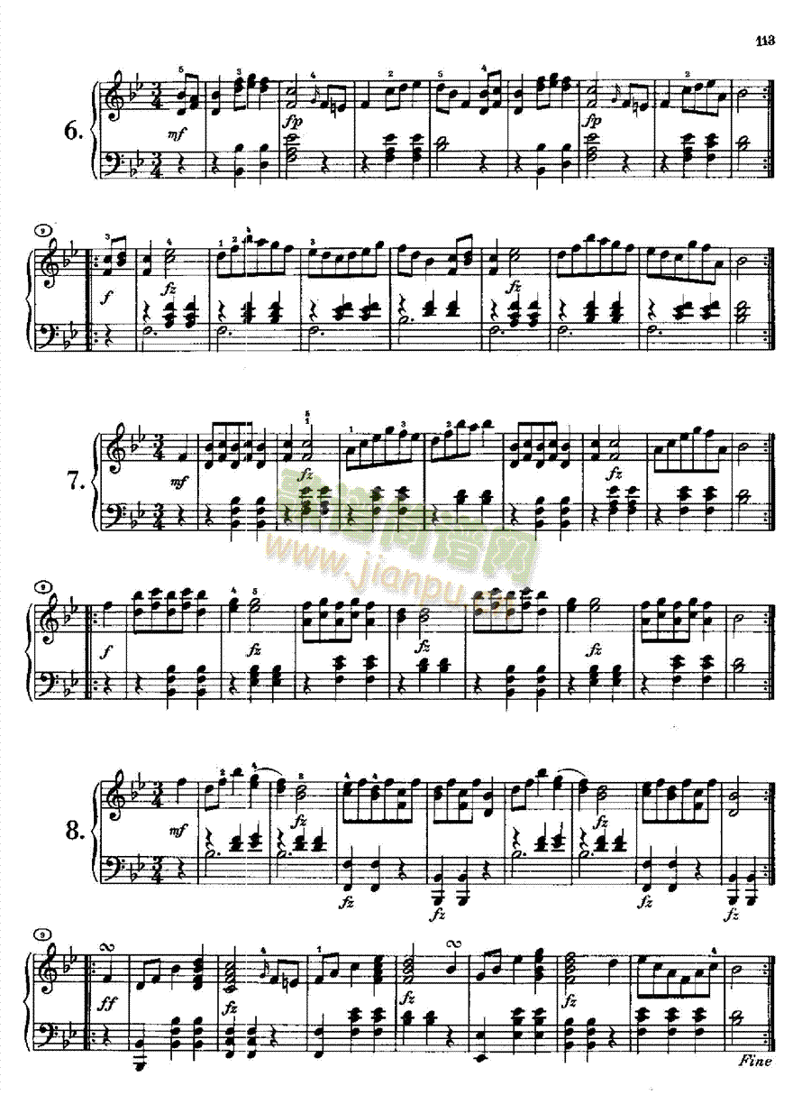 8首连德勒舞曲D378 键盘类 钢琴3
