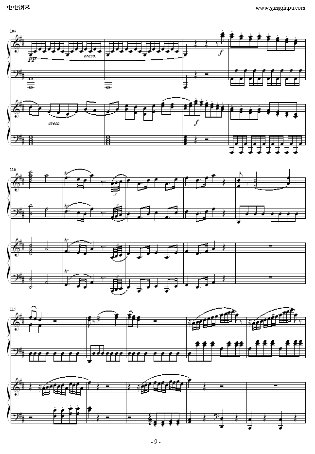 D大调双钢琴奏鸣曲K448第一乐章9