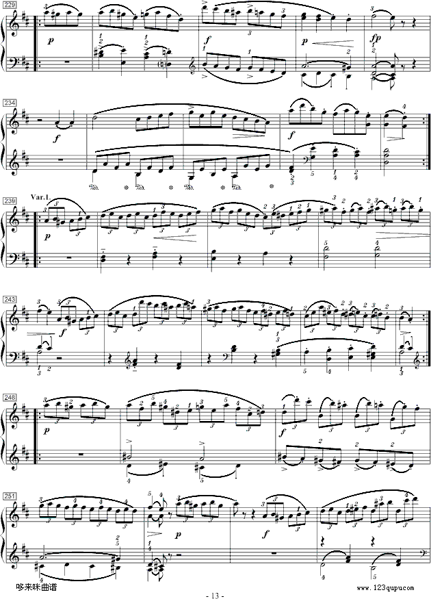 莫扎特D大调钢琴奏鸣曲K.284-莫扎特13