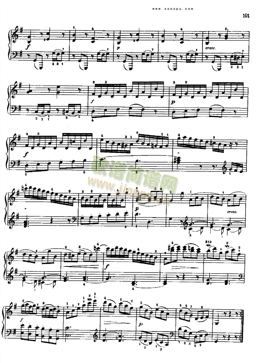 奏鸣曲十(献给奥恩布鲁格的姐妹们)1780年出版 键盘类 钢琴12