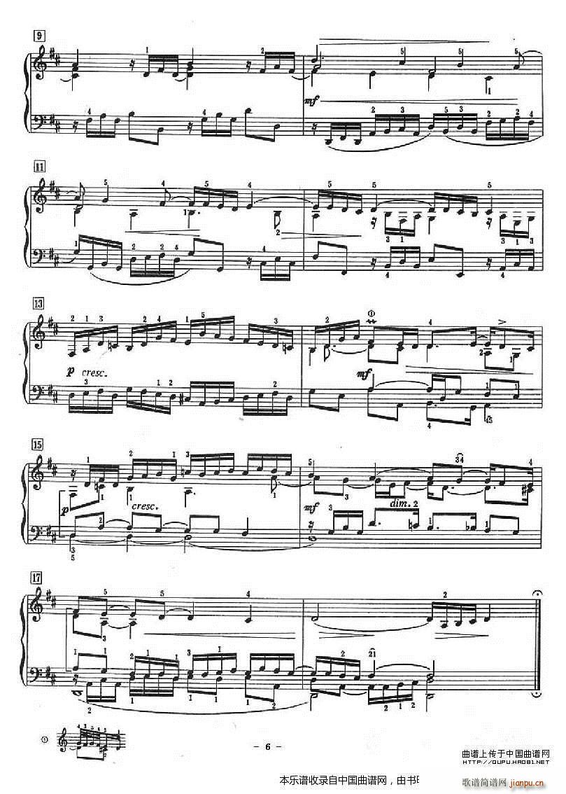 十二首小前奏曲（为初学者而作的练习曲）6