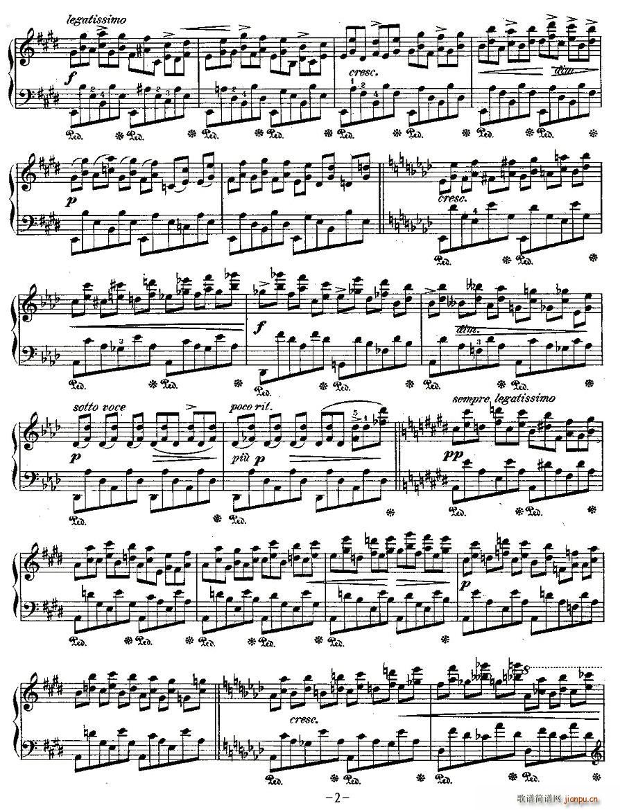 肖邦钢琴练习曲，Op.10之十2